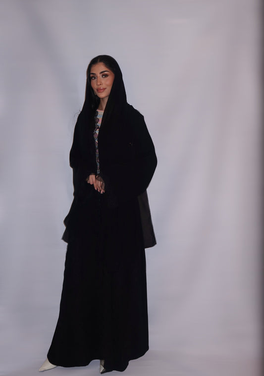 Alyazia abaya, classic black, detail 2
