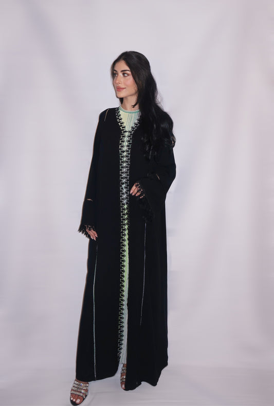 Ghalia abaya, black, detail 2