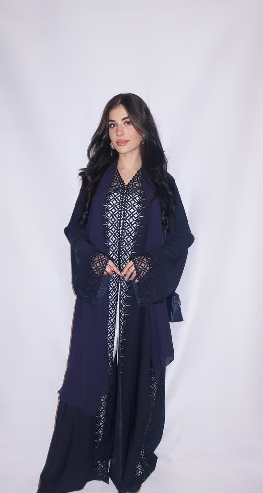 Hind abaya, navy, detail 2