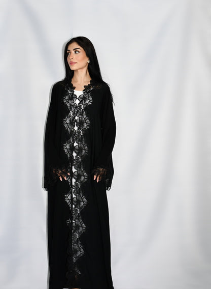 Dahlia abaya, black, detail 5