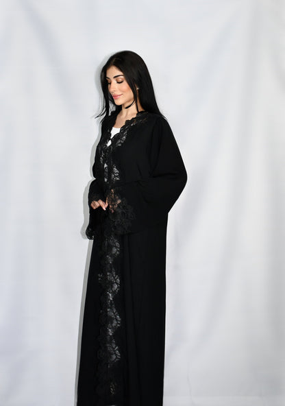 Dahlia abaya, black, detail 6