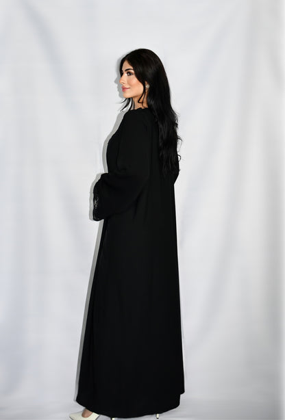 Dahlia abaya, black, detail 7