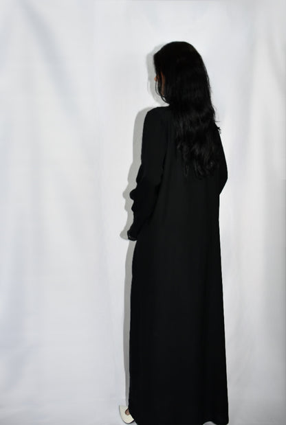 Dahlia abaya, black, detail 8