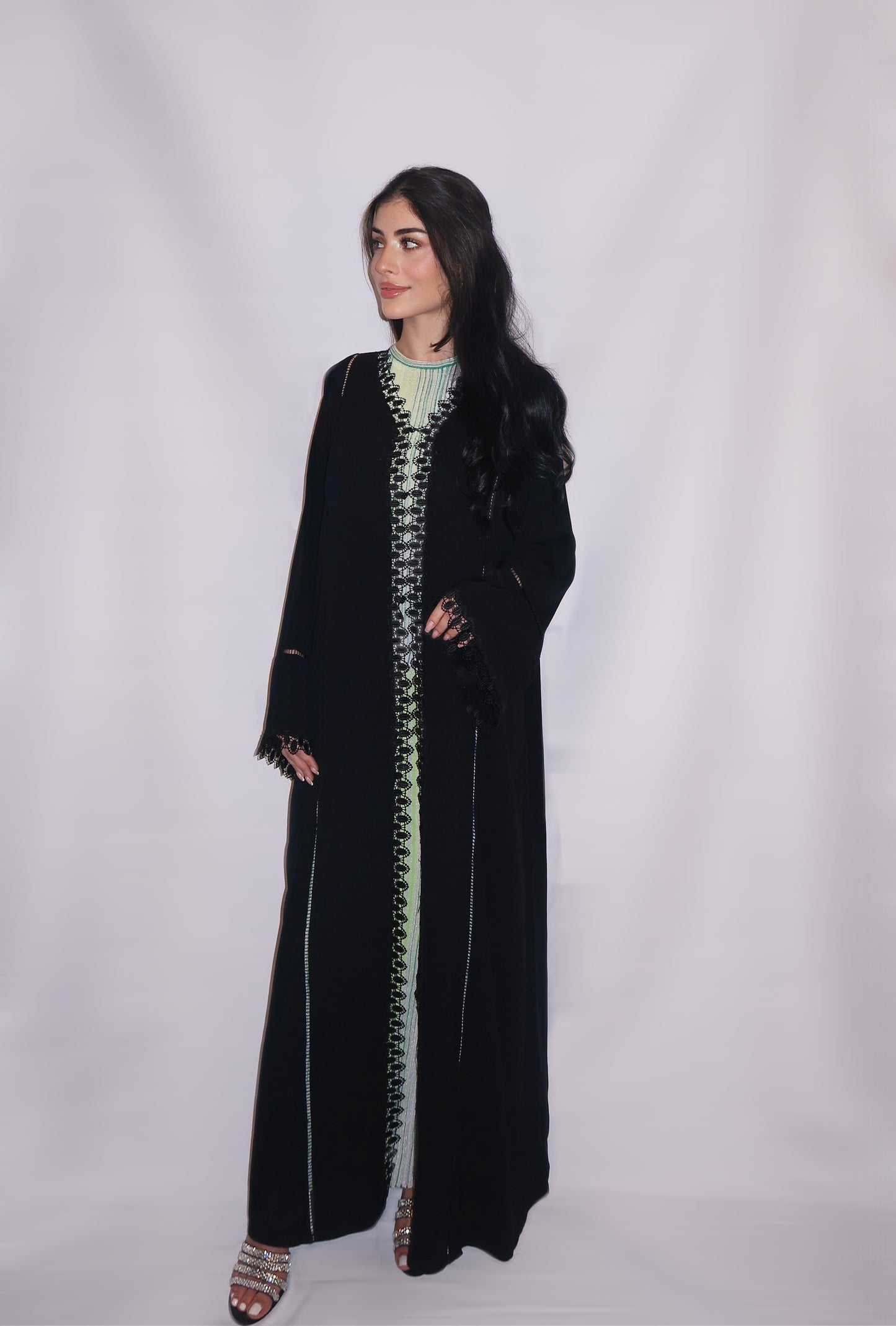 Ghalia abaya, black, detail 2