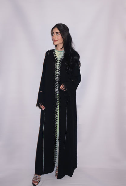 Ghalia abaya, black, detail 2