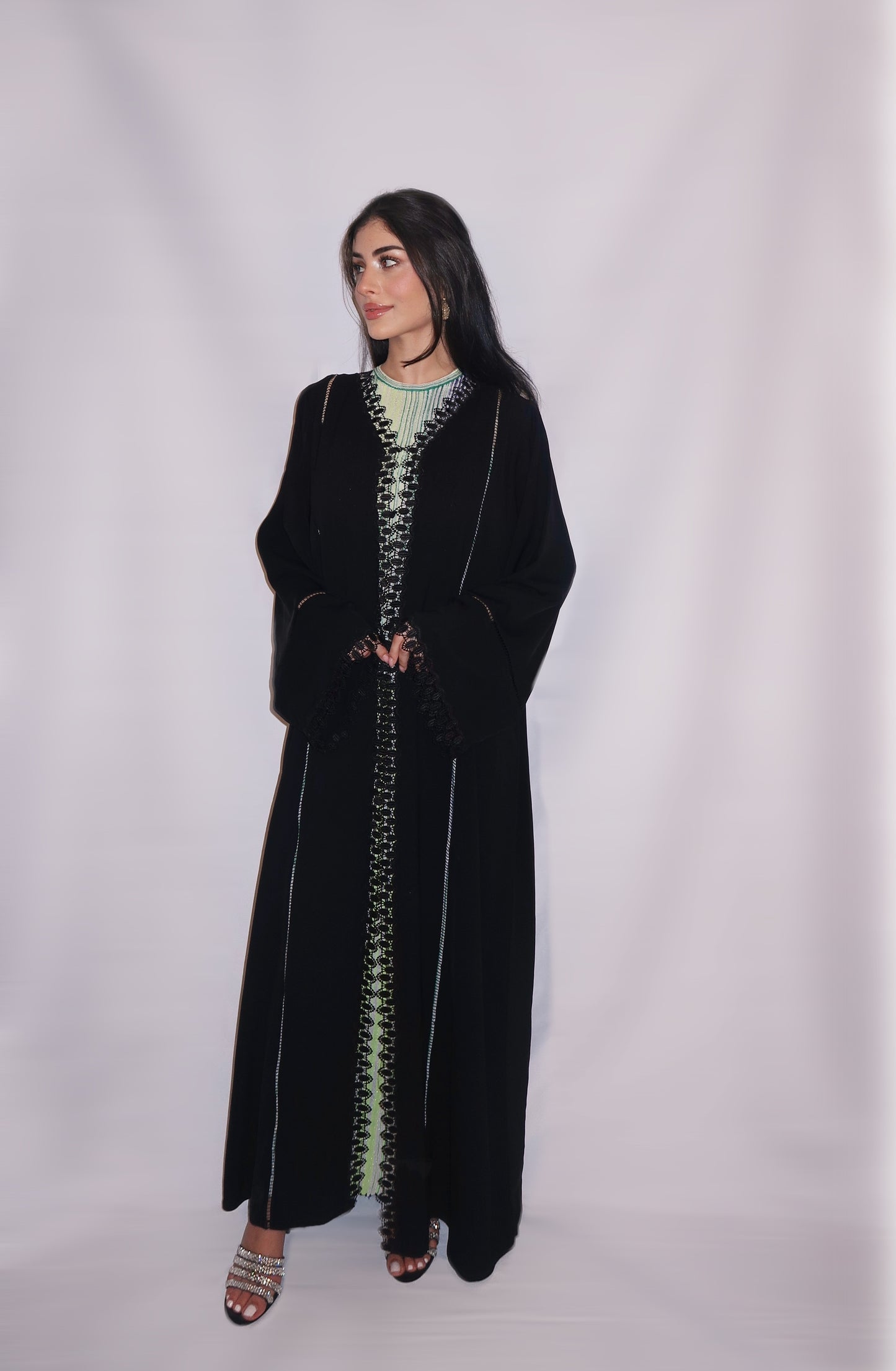Ghalia abaya, black, detail 3