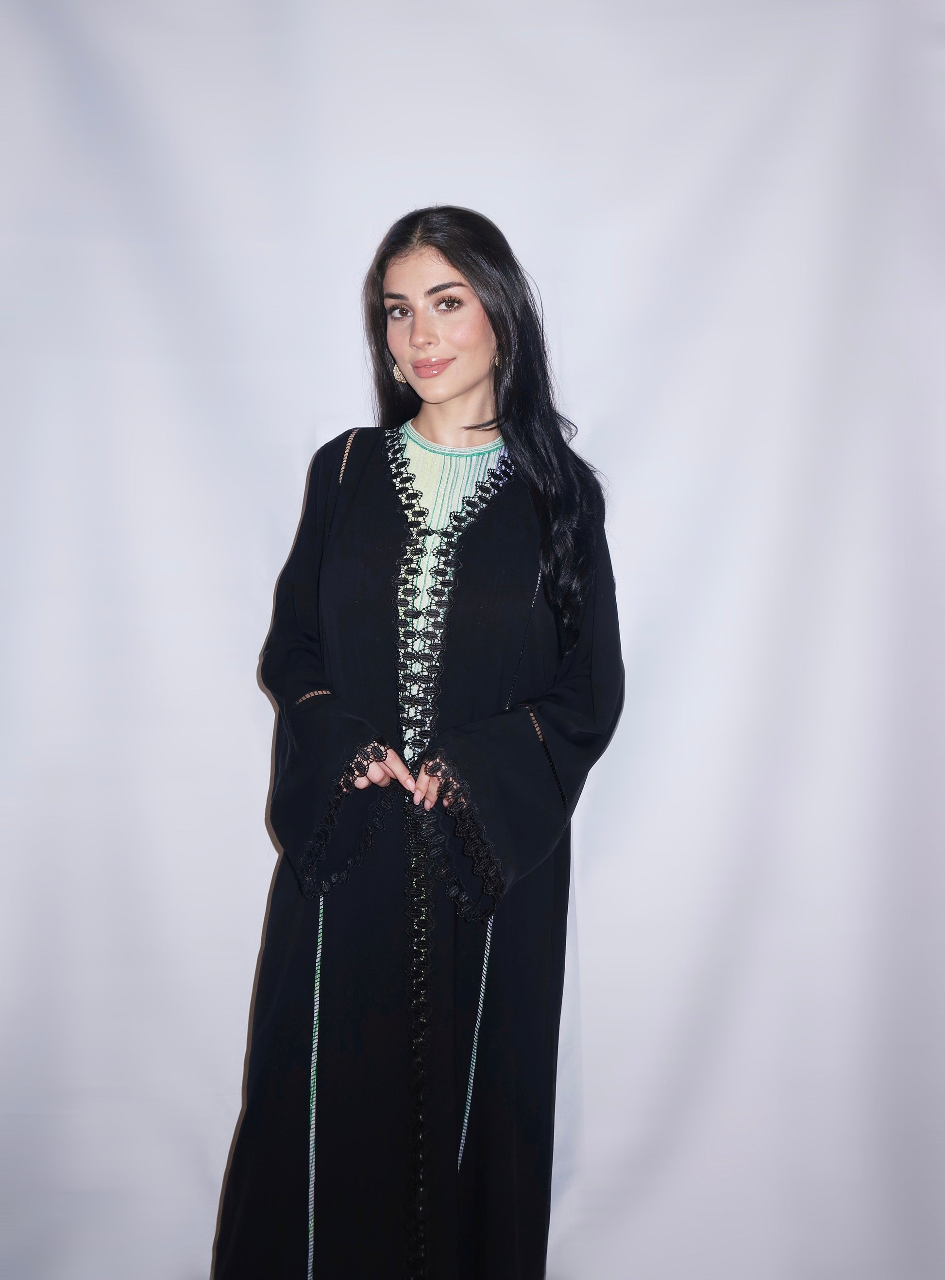 Ghalia abaya, black, detail 6
