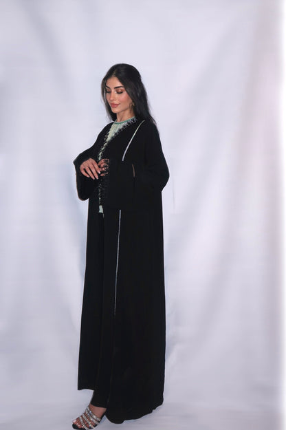 Ghalia abaya, black, detail 7