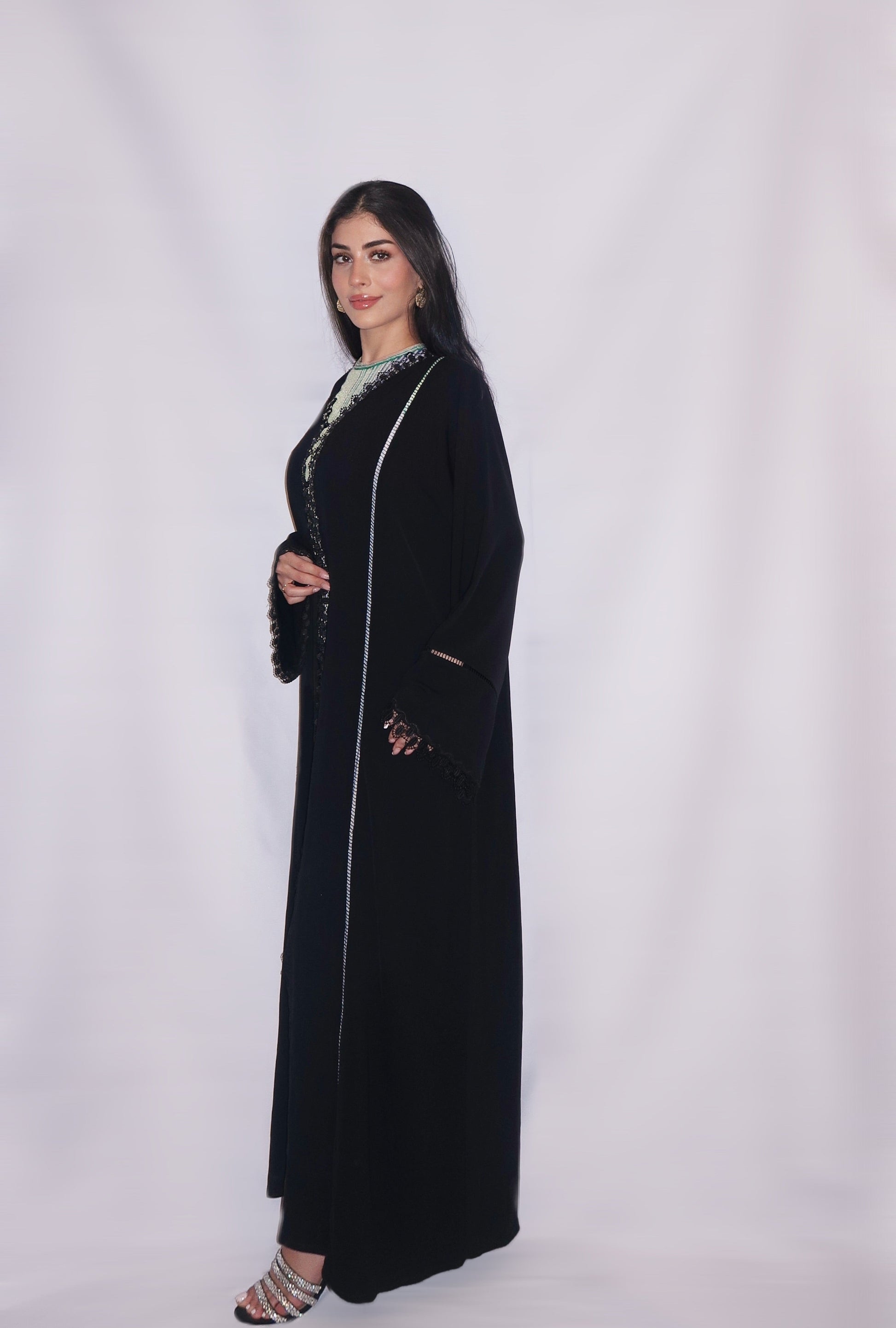 Ghalia abaya, black, detail 8