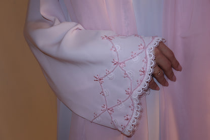 Mai abaya, soft blush pink, detail 2