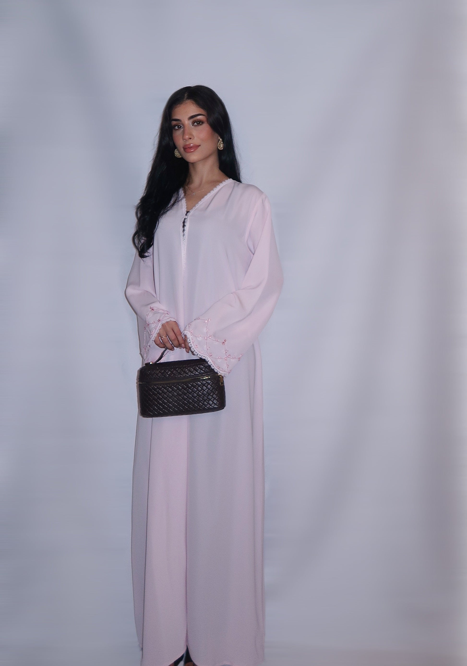 Mai abaya, soft blush pink, detail 4