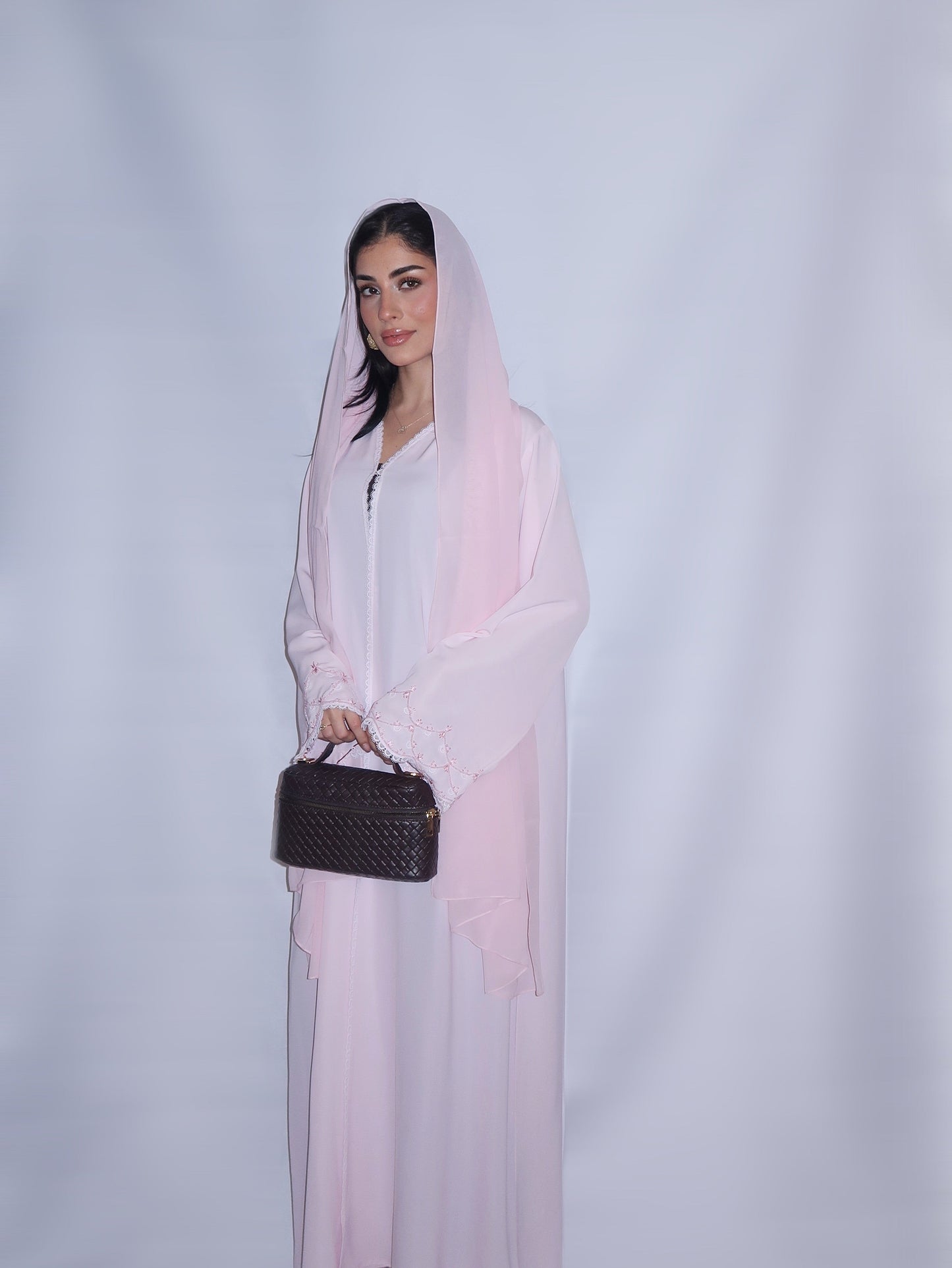 Mai abaya, soft blush pink, detail 6