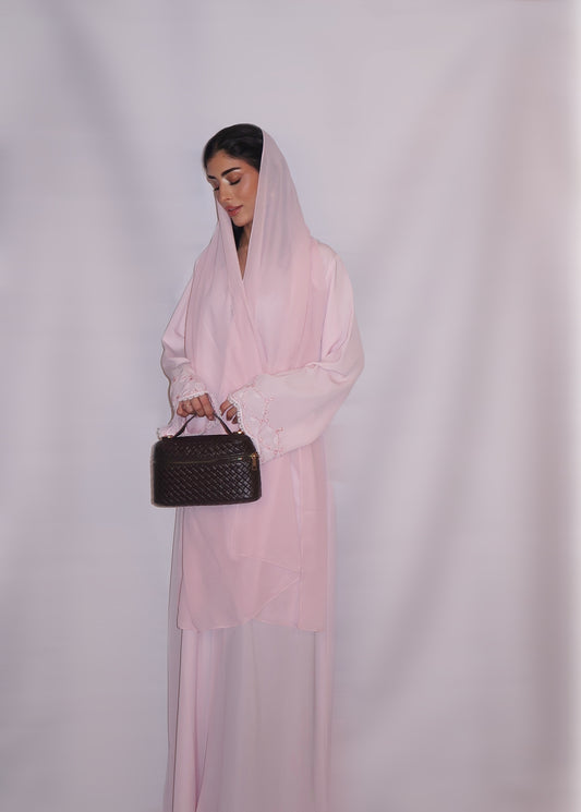 Mai abaya, soft blush pink, detail 9