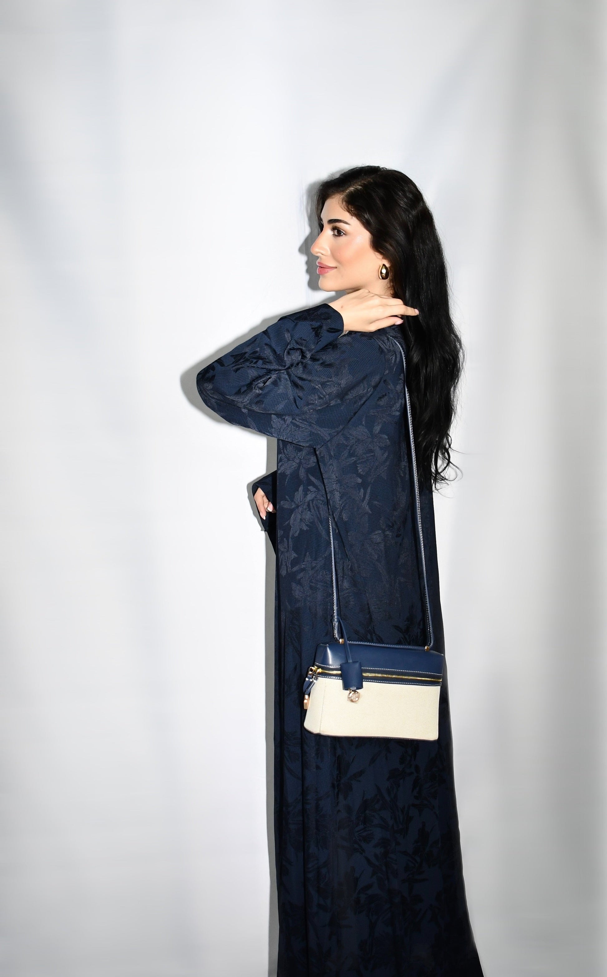 Layl abaya, navy, detail 7