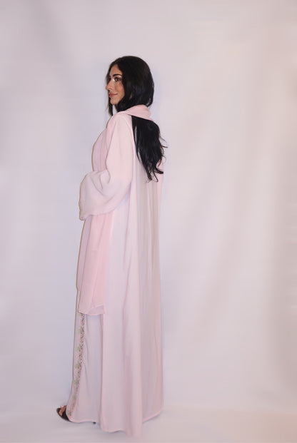Sireen abaya, soft blush pink, detail 9
