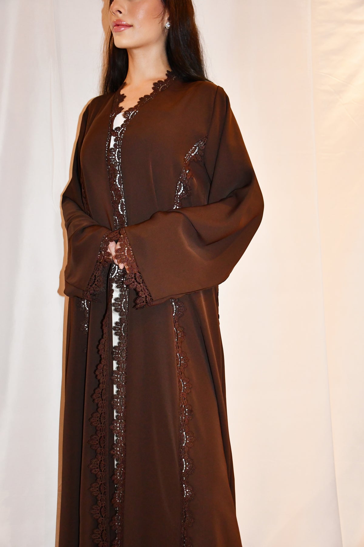 Soltana abaya, chocolate brown, detail 3