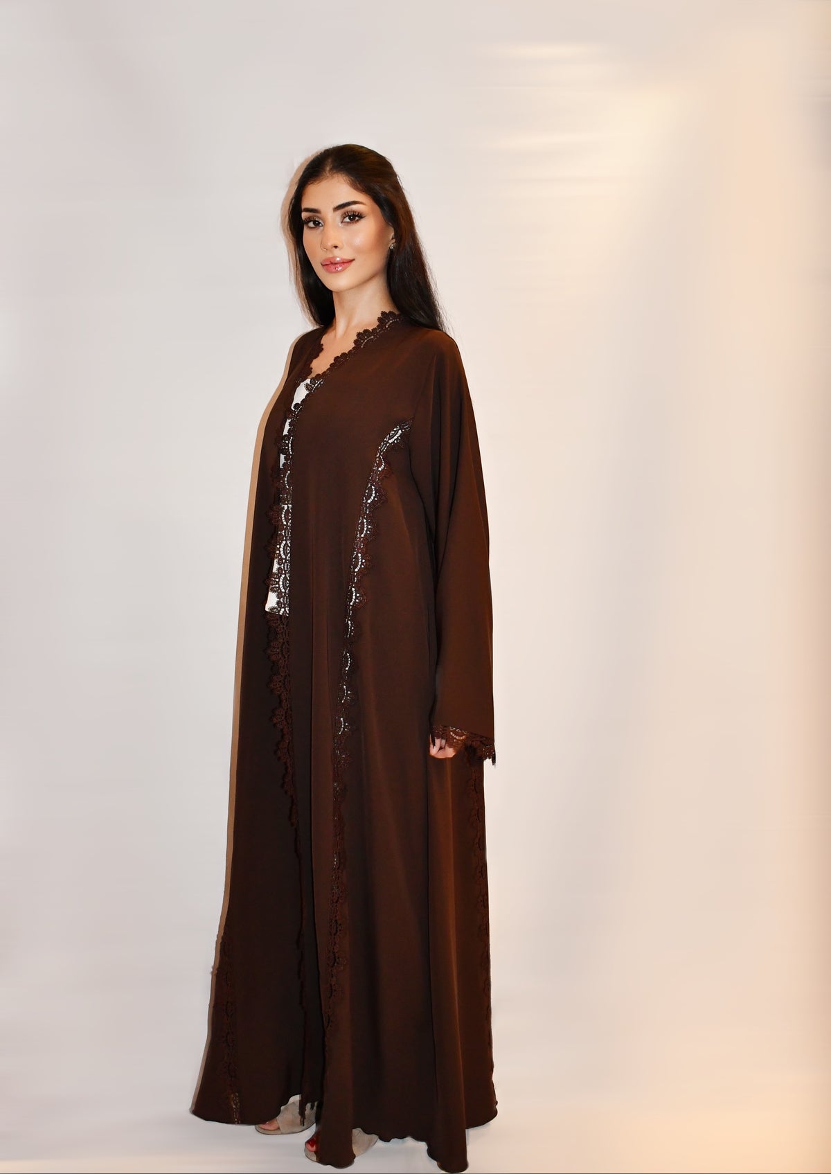 Soltana abaya, chocolate brown, detail 4