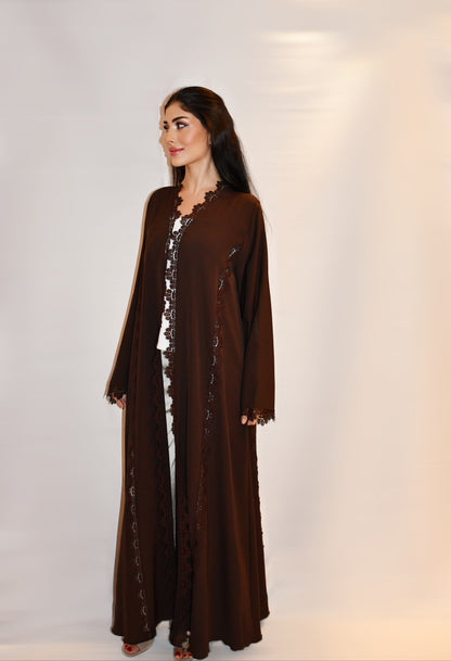 Soltana abaya, chocolate brown, detail 5