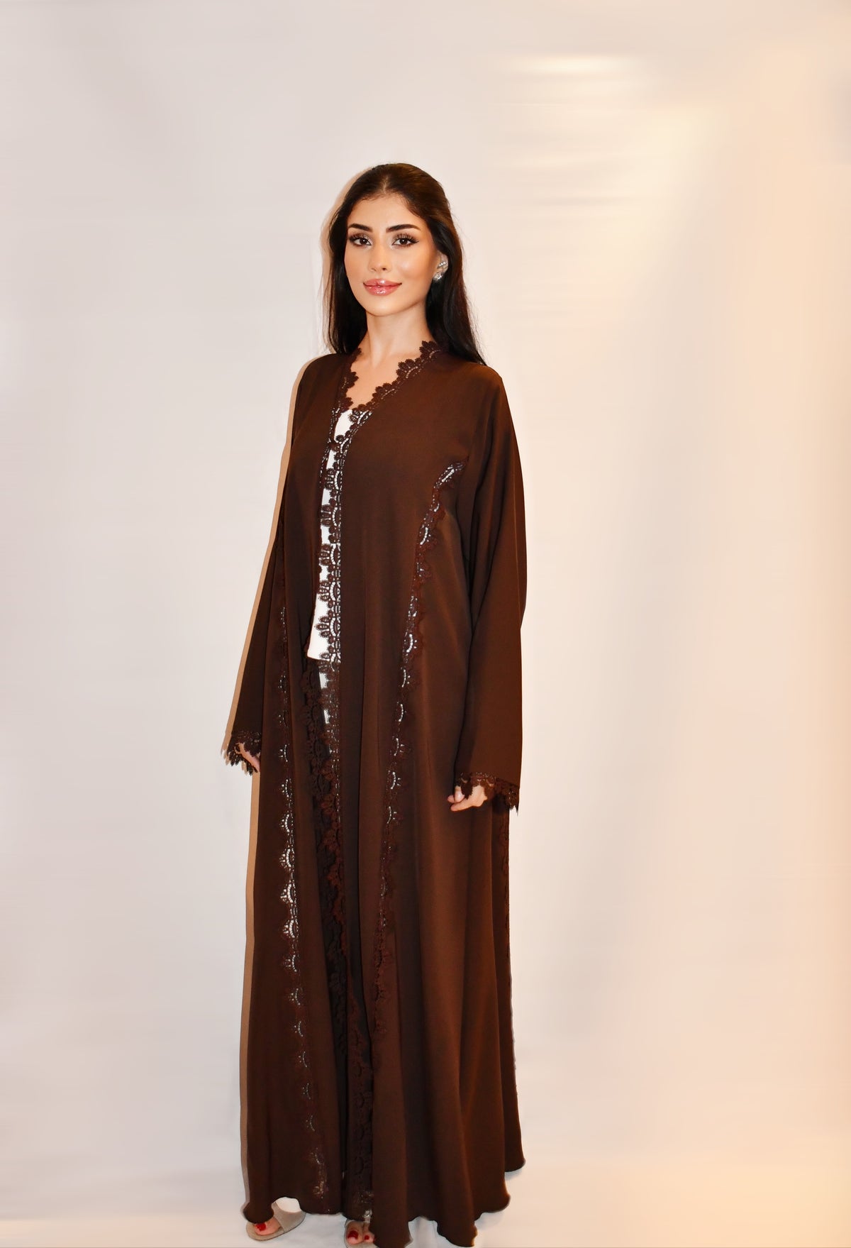 Soltana abaya, chocolate brown, detail 6
