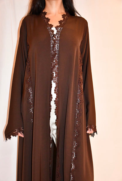 Soltana abaya, chocolate brown, detail 7